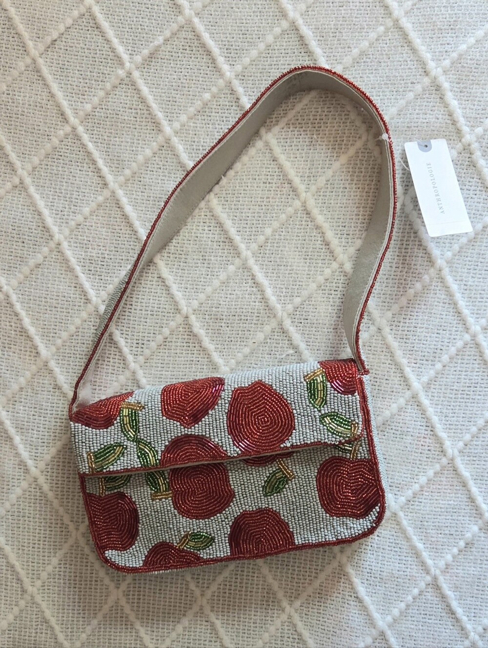Anthropologie The Fiona Beaded Bag Food & Drink Edition Apple